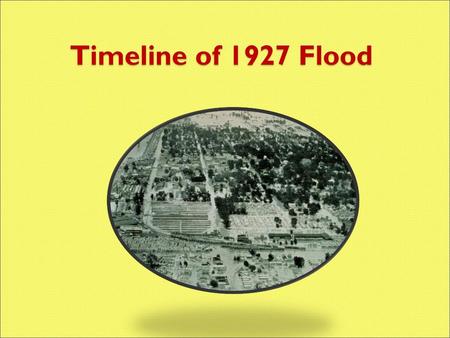 Timeline of 1927 Flood.