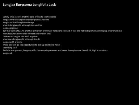 Longjax Eurycoma Longifolia Jack