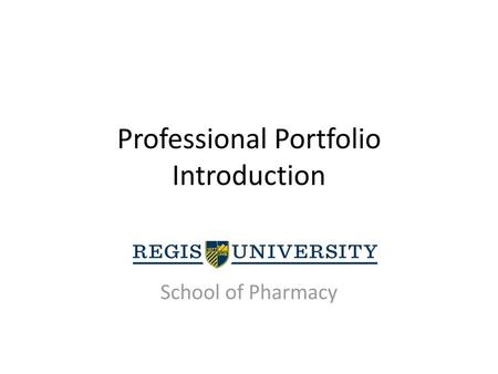 Professional Portfolio Introduction