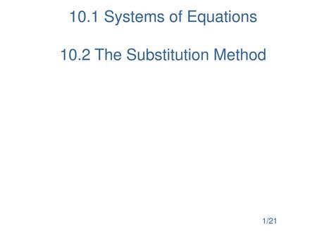 10.2 The Substitution Method