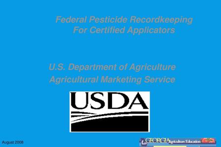 Federal Pesticide Recordkeeping For Certified Applicators