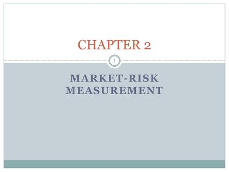 Market-Risk Measurement