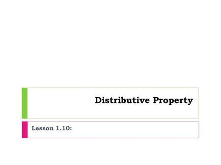 Distributive Property