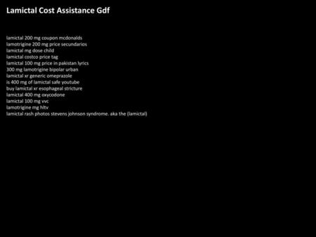 Lamictal Cost Assistance Gdf