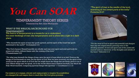 You Can SOAR TEMPERAMENT THEORY SERIES