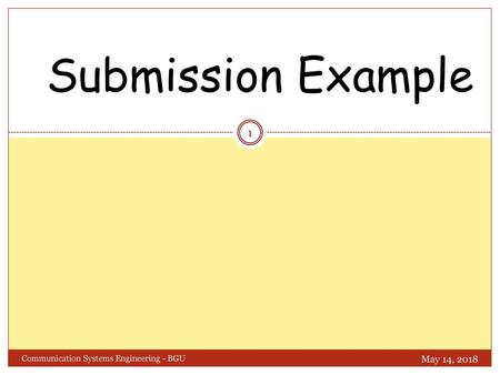 Submission Example May 14, 2018