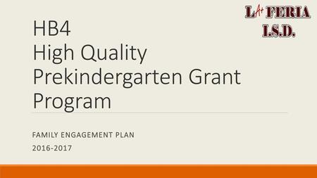 HB4 High Quality Prekindergarten Grant Program