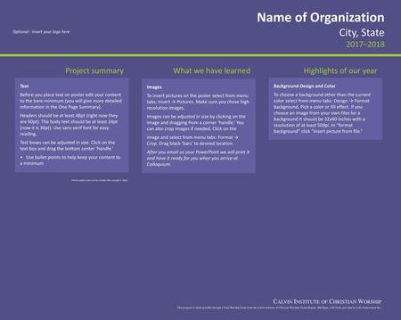 Name of Organization City, State 2017−2018 Project summary