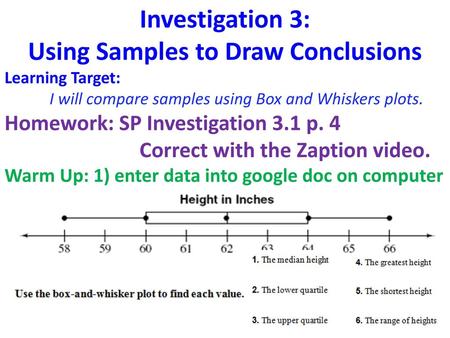 Investigation 3: Using Samples to Draw Conclusions