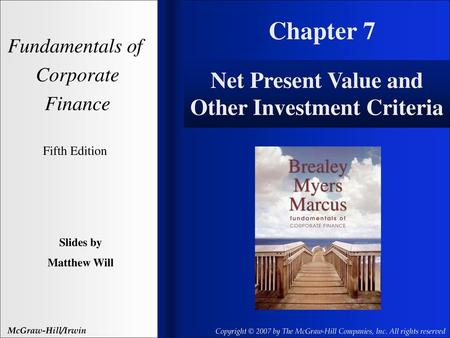 Net Present Value and Other Investment Criteria