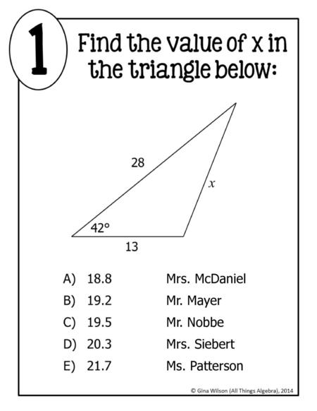 Mrs. McDaniel Mr. Mayer Mr. Nobbe Mrs. Siebert Ms. Patterson.