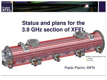 Status and plans for the 3.9 GHz section of XFEL