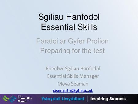 Sgiliau Hanfodol Essential Skills