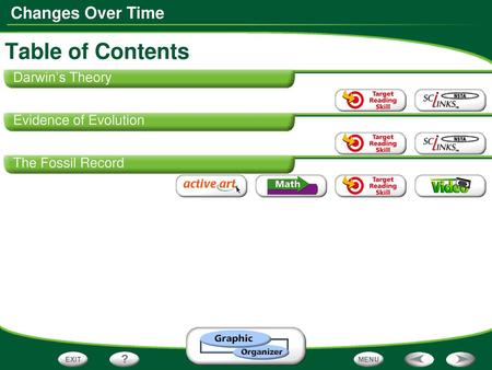 Table of Contents Darwin’s Theory Evidence of Evolution