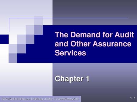 The Demand for Audit and Other Assurance Services