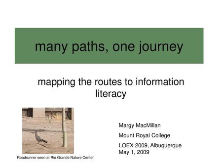 mapping the routes to information literacy