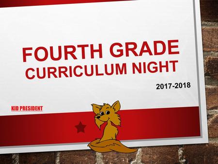 Fourth Grade Curriculum Night