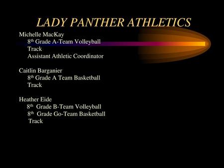 LADY PANTHER ATHLETICS