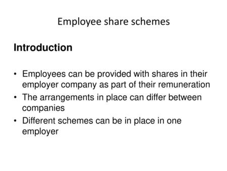 Employee share schemes