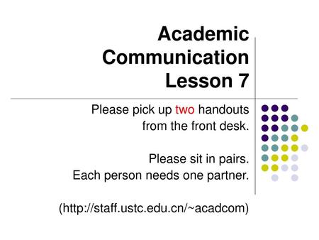 Academic Communication Lesson 7