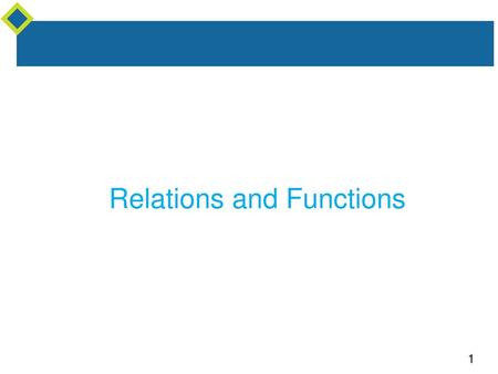 Relations and Functions