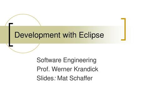 Development with Eclipse