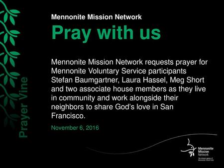 Mennonite Mission Network Pray with us