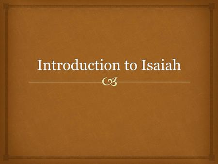 Introduction to Isaiah