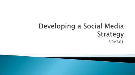 Developing a Social Media Strategy