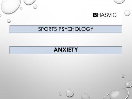 Sports Psychology anxiety.