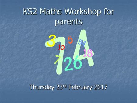 KS2 Maths Workshop for parents