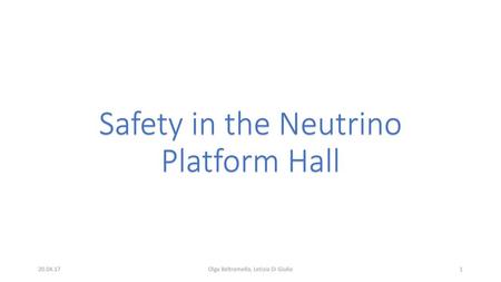 Safety in the Neutrino Platform Hall