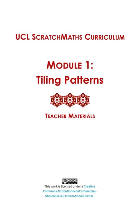 UCL ScratchMaths Curriculum