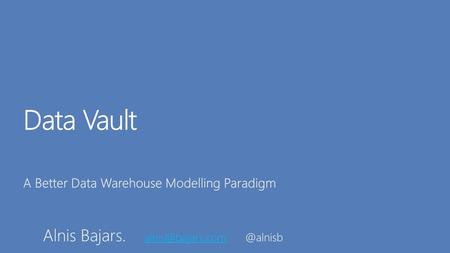 A Better Data Warehouse Modelling Paradigm