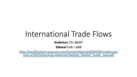 International Trade Flows