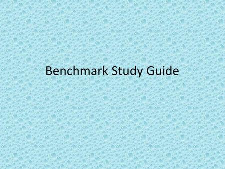 Benchmark Study Guide.