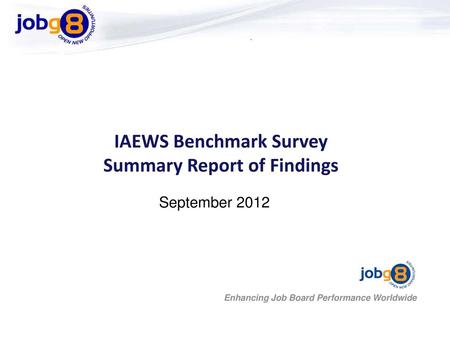 IAEWS Benchmark Survey Summary Report of Findings