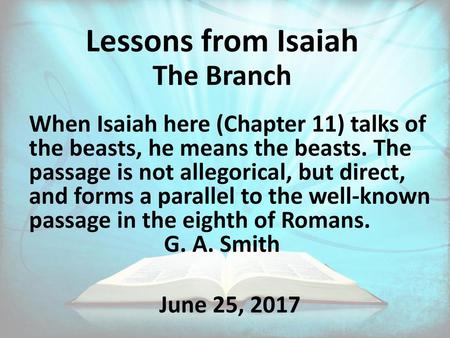 Lessons from Isaiah The Branch