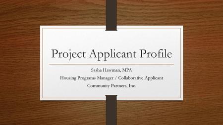 Project Applicant Profile