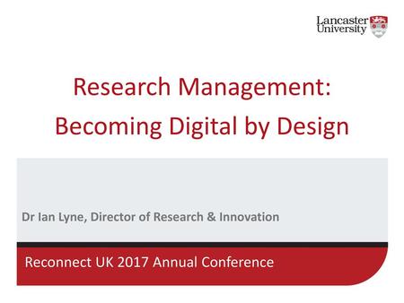 Research Management: Becoming Digital by Design