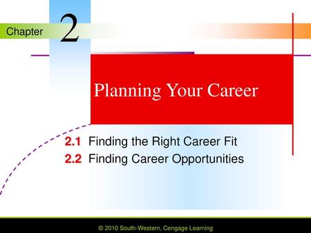 MYPF 2.1 Finding the Right Career Fit 2.2 Finding Career Opportunities