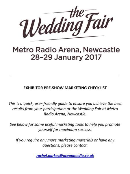 EXHIBITOR PRE-SHOW MARKETING CHECKLIST