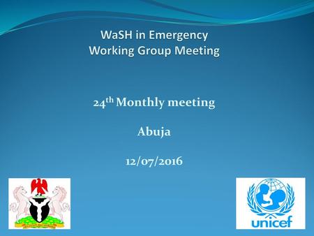 WaSH in Emergency Working Group Meeting