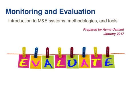 Monitoring and Evaluation