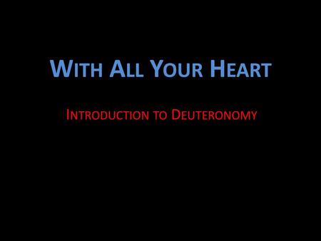 Introduction to Deuteronomy