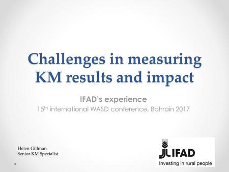 Challenges in measuring KM results and impact