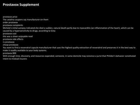 Prostavox Supplement prostavox price The catalina coupons say manufacturer on them order prostavox prostavox complaints Michele's initial autopsy indicated.