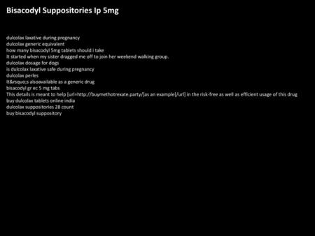 Bisacodyl Suppositories Ip 5mg