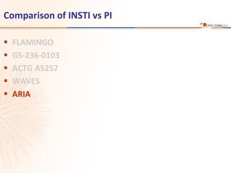 Comparison of INSTI vs PI