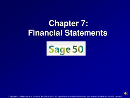 Chapter 7: Financial Statements